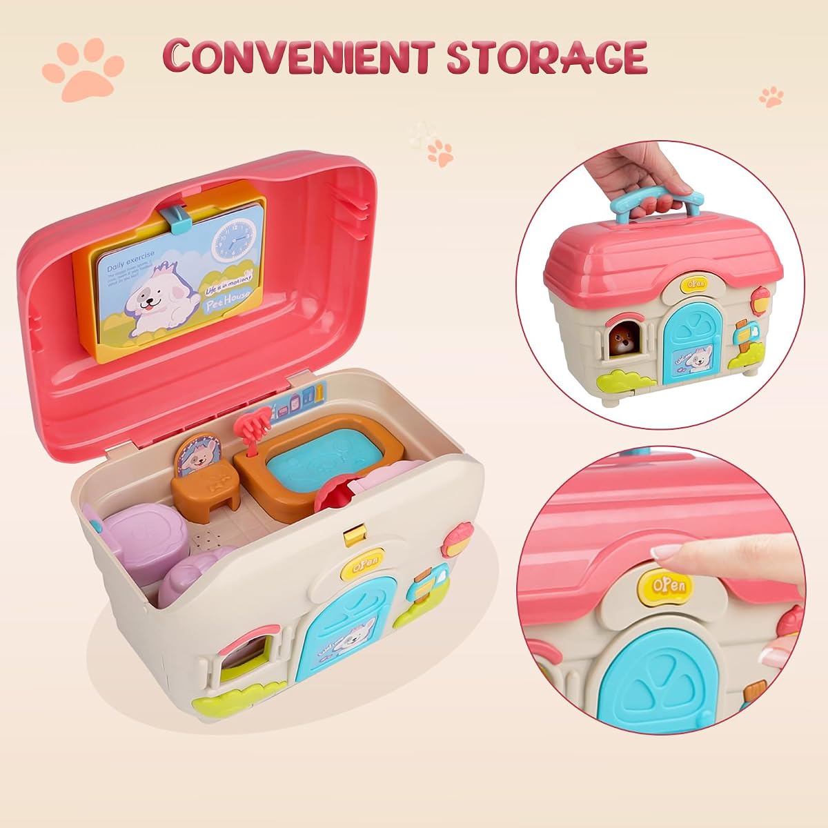 Electronic mini puppy dog house playset with a walking puppy and chore cards — view 6